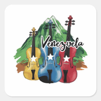 three Venezuelan violins Vierkante Sticker
