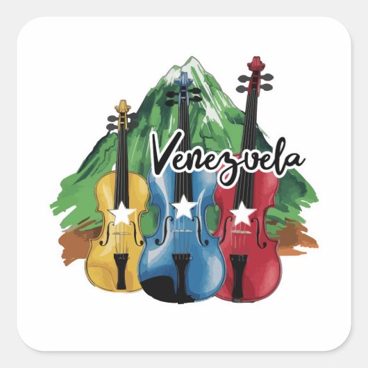 three Venezuelan violins Vierkante Sticker (Voorkant)