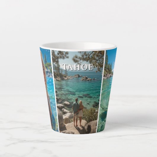 Three Vertical Strip Boho Photo Latte Mok (Voorkant)