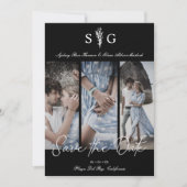 Three Wedding Photo Collage Engagement Session Save The Date (Voorkant)