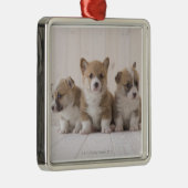 Three Welsh Corgi Metalen Ornament (Rechts)