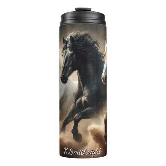 Three Wild Horses Dusty Gallop Thermosbeker (Voorkant)