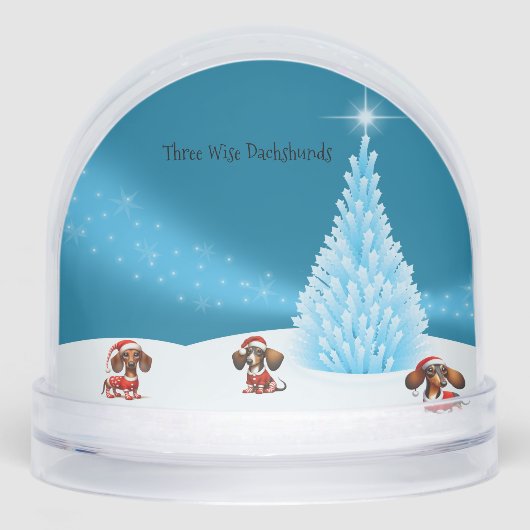 Three Wise Dachshunds Snow Globe Sneeuwbol (Voorkant)