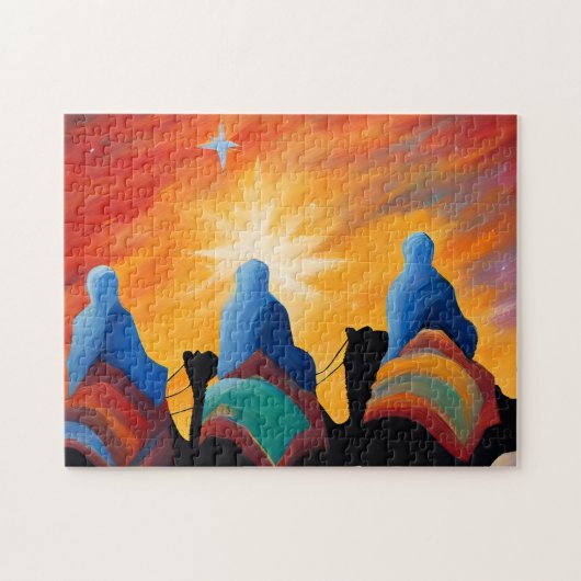Three Wise Men Abstract Holy Night Christmas Legpuzzel (Horizontaal)