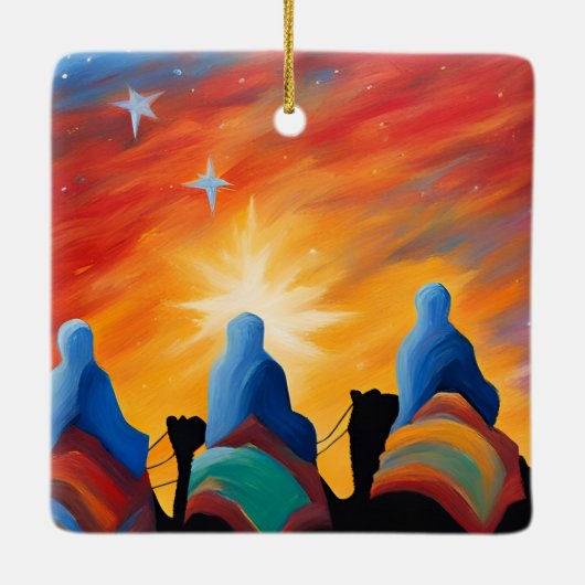Three Wise Men Abstract  Keramisch Ornament (Achterkant)
