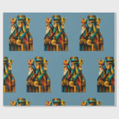 Three Wise Men Abstract Nativity Art Cadeaupapier (Vlak)