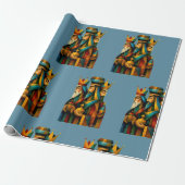 Three Wise Men Abstract Nativity Art Cadeaupapier (Uitgerold)
