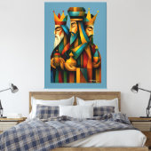 Three Wise Men Abstract Nativity Art Canvas Afdruk (Insitu (Slaapkamer))
