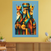 Three Wise Men Abstract Nativity Art Canvas Afdruk (Insitu (Woonkamer))