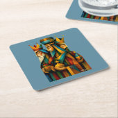 Three Wise Men Abstract Nativity Art  Kartonnen Onderzetters (Schuin)