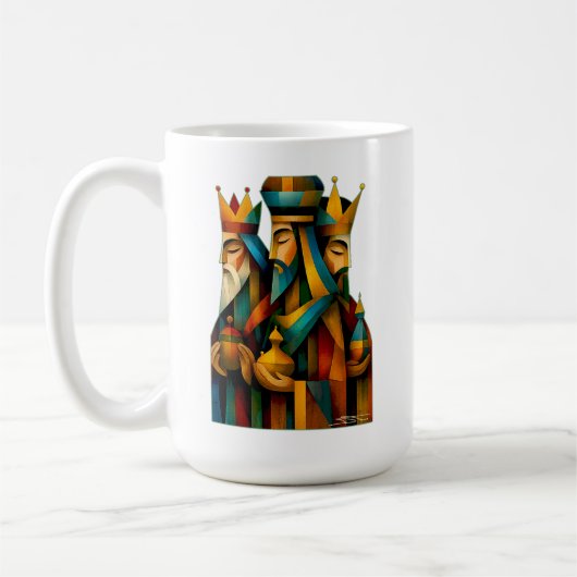 Three Wise Men Abstract Nativity Art  Koffiemok (Links)