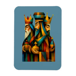 Three Wise Men Abstract Nativity Art Magneet