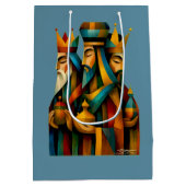 Three Wise Men Abstract Nativity Art Medium Cadeauzakje (Achterkant)