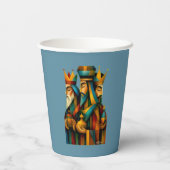 Three Wise Men Abstract Nativity Art  Papieren Bekers (Achterkant)
