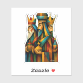 Three Wise Men Abstract Nativity Art  Sticker