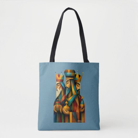 Three Wise Men Abstract Nativity Art Tote Bag (Voorkant)