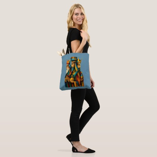 Three Wise Men Abstract Nativity Art Tote Bag (Op model)