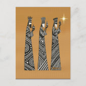 Three Wise Men Black & White Christmas Nativity Briefkaart (Voorkant)