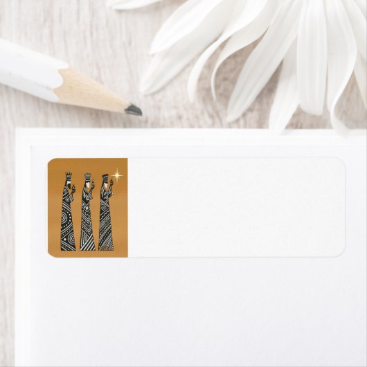 Three Wise Men Black & White Christmas Nativity Etiket (Insitu)