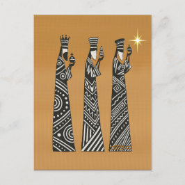 Three Wise Men Black & White Christmas Nativity Feestdagenkaart