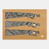 Three Wise Men Black & White Christmas Nativity Inpakpapier Vel (Voorkant 3)