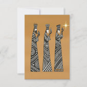 Three Wise Men Black & White Christmas Nativity Kaart (Voorkant)