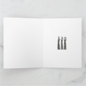 Three Wise Men Black & White Christmas Nativity Kaart (Binnen)