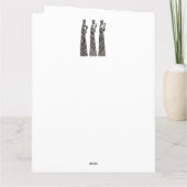 Three Wise Men Black & White Christmas Nativity Kaart (Achterkant)