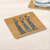 Three Wise Men Black & White Christmas Nativity Kartonnen Onderzetters (Schuin)