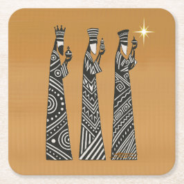 Three Wise Men Black & White Christmas Nativity Kartonnen Onderzetters