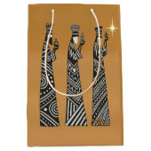 Three Wise Men Black & White Christmas Nativity Medium Cadeauzakje (Voorkant)