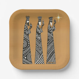 Three Wise Men Black & White Christmas Nativity Papieren Bordje