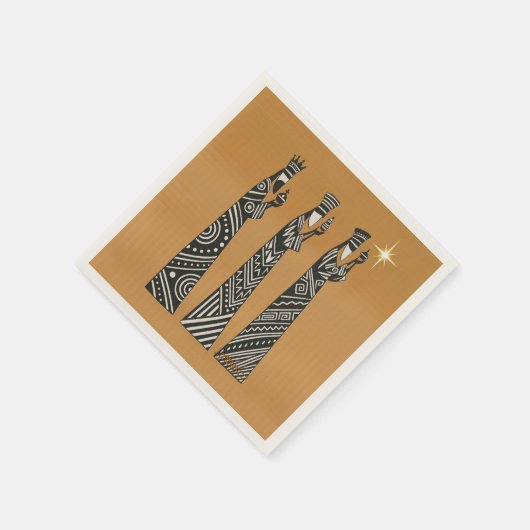 Three Wise Men Black & White Christmas Nativity Servet (Hoek)