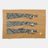 Three Wise Men Black & White Christmas Nativity Theedoek (Horizontaal)