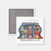 Three Wise Men Christmas Gifts Logic Game Magnet (Voorkant / Achterkant)