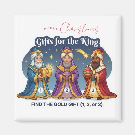 Three Wise Men Christmas Gifts Logic Game Magnet (Voorkant)