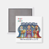 Three Wise Men Christmas Gifts Logic Game Magnet (Voorkant / Achterkant)