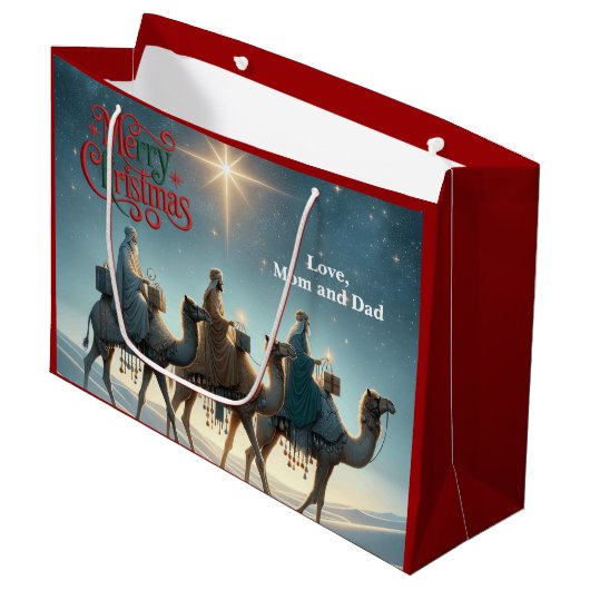 Three Wise Men Christmas Groot Cadeauzakje (Voorkant Gekanteld)