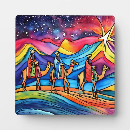 Three Wise Men Colorful Christmas Holiday  Fotoplaat (Voorkant)