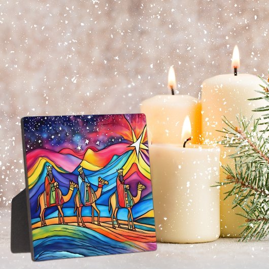 Three Wise Men Colorful Christmas Holiday  Fotoplaat