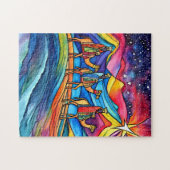 Three Wise Men Colorful Christmas Holiday  Legpuzzel (Horizontaal)