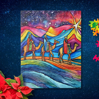 Three Wise Men Colorful Christmas Holiday Legpuzzel
