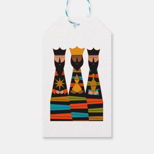 Three Wise Men Modern Mid-Century Cadeaulabel (Achterkant)