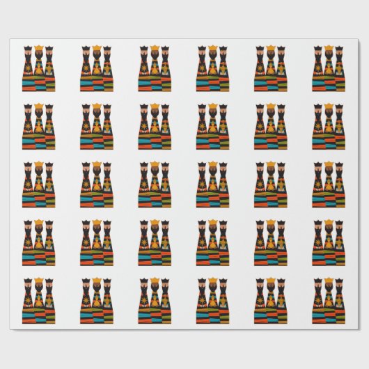 Three Wise Men Modern Mid-Century Cadeaupapier (Vlak)