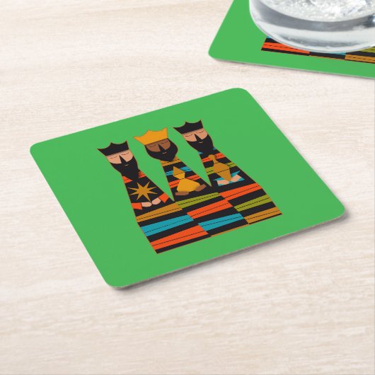 Three Wise Men Modern Mid-Century Kartonnen Onderzetters (Schuin)