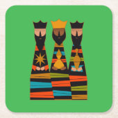 Three Wise Men Modern Mid-Century Kartonnen Onderzetters (Voorkant)
