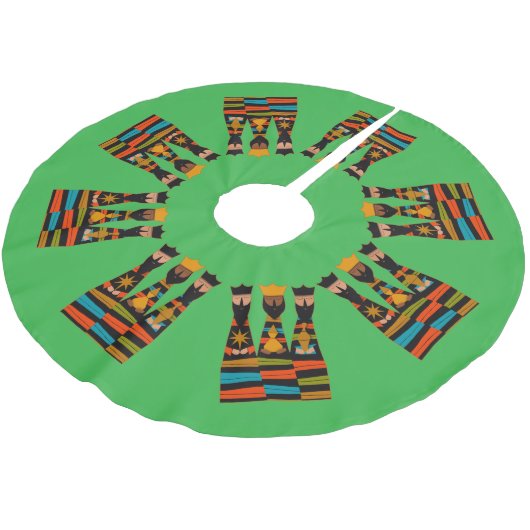 Three Wise Men Modern Mid-Century Kerstboom Rok (Gekanteld)