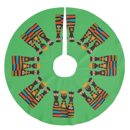 Three Wise Men Modern Mid-Century Kerstboom Rok (Voorkant)