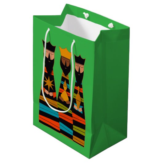 Three Wise Men Modern Mid-Century Medium Cadeauzakje (Voorkant Gekanteld)