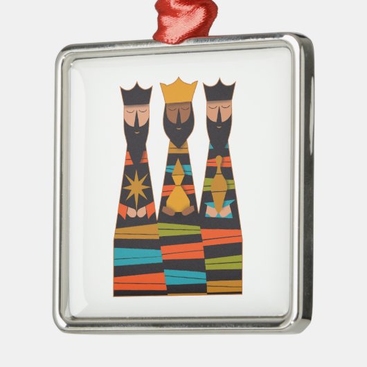 Three Wise Men Modern Mid-Century Metalen Ornament (Links)